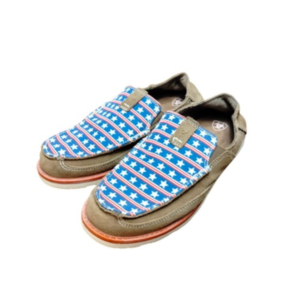 Ariat Shoes Kids Size 5‎ Red White Blue Cruiser Slip On Stars Flag 10021593